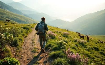Offrir un appareil photo pour les randonneurs observant la faune et la flore