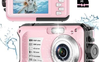 Test du rose : appareil photo étanche pour enfants 1080P et 30MP