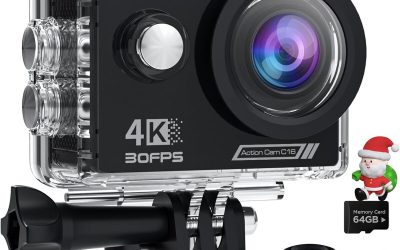 Test de la caméra sport 4K étanche avec accessoires complets