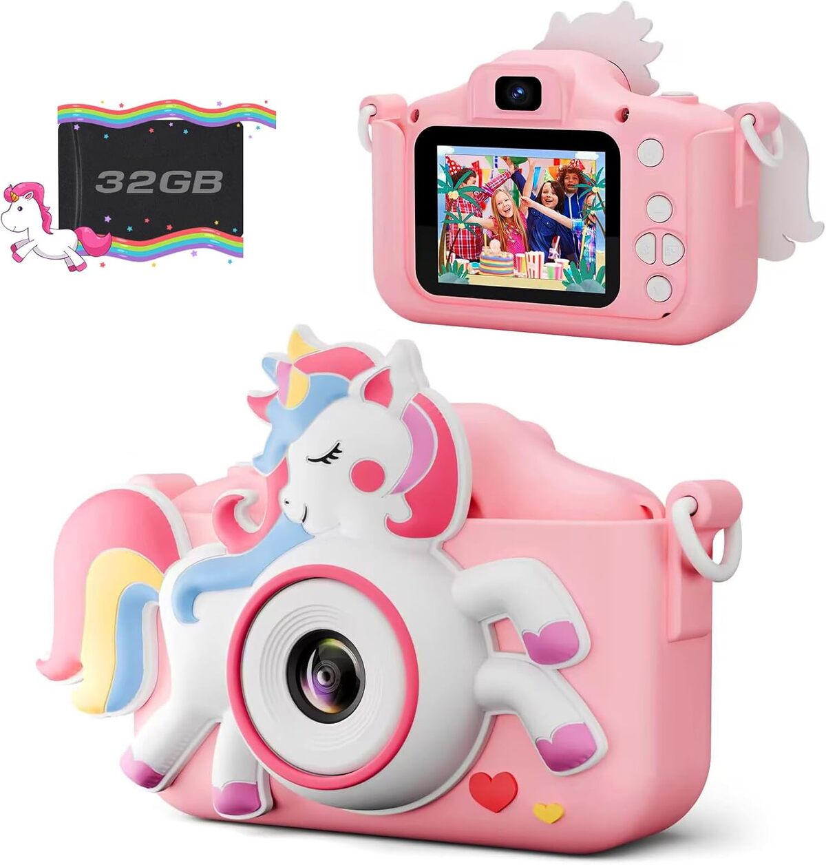 Smartphone Enfant PH05 – Téléphone Portable Jouet Avec Double Caméra 8MP, Vidéo 1080p, Autocollants Fun Et Effets Photo