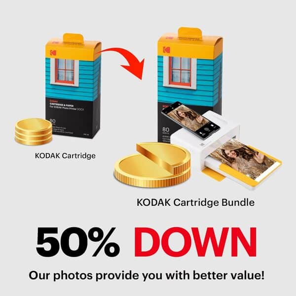 Kodak Dock Plus Portable Instant Photo Printer, Compatible with iOS, Android and Bluetooth DevicesFull Color Real Photo (4 x6), 4Pass & Lamination Process, Premium Quality - Convenient and Practical