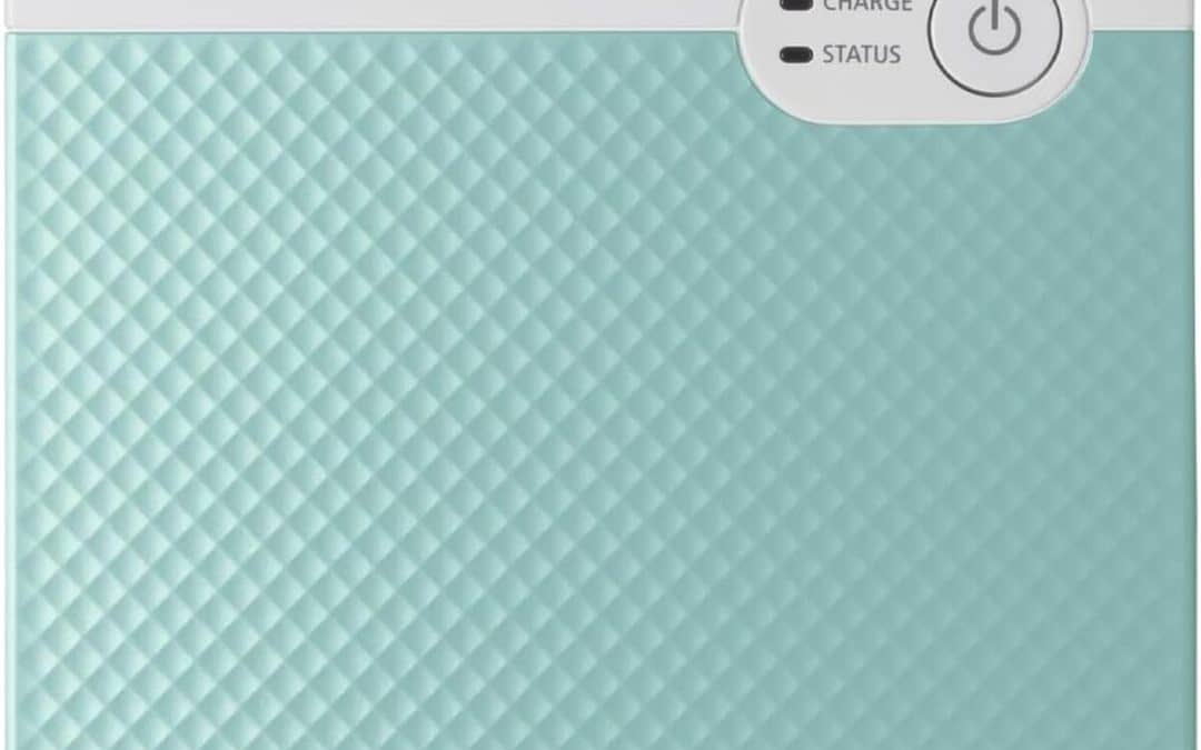 Test de l'imprimante photo portable Canon SELPHY Square QX10 : idéale pour le scrapbooking en vert menthe