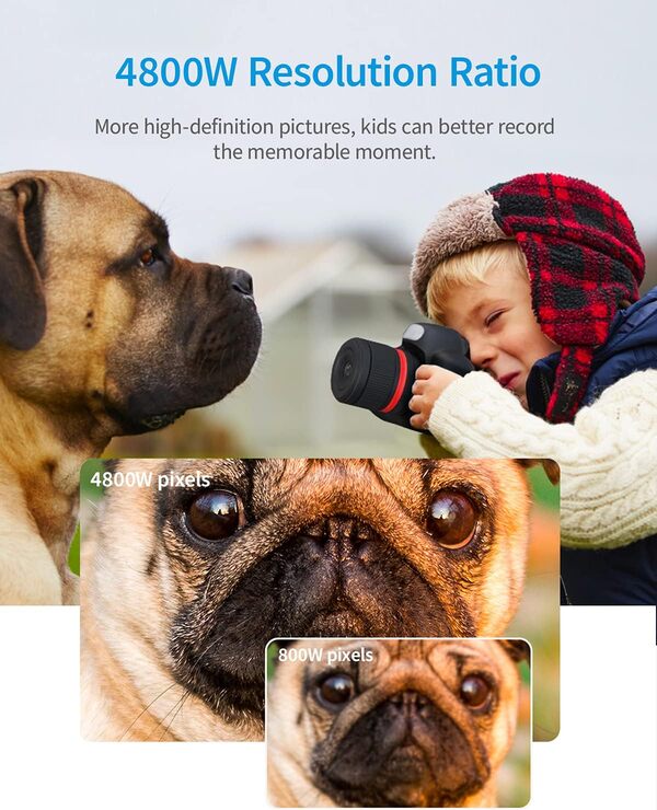 Appareil Photo pour Enfants, Appareil Photo Numérique pour Enfants de 3 à 8 Ans, Jouets pour Filles Farçons, Écran IPS 2,4 Pouces, Flash LED, 32G Carte, Cadeaux de d'anniversaire Vacances de Noël