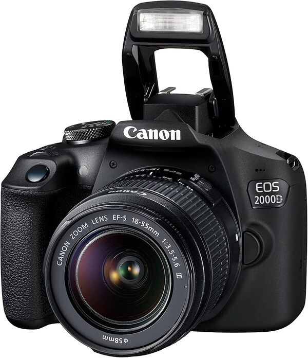Canon EOS 2000D + Objectif EF-S 18-55 mm III Appareil Photo Reflex numérique Facile à Utiliser avec Un Objectif Polyvalent, idéal pour Les Portraits et Les paysages