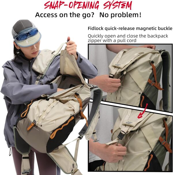 VSGO Pocket Ranger – Sac à dos photo extérieur 3-en-1 avec doublure intérieure pliable, système d’ouverture rapide par pression, pour boîtiers DSLR et hybrides