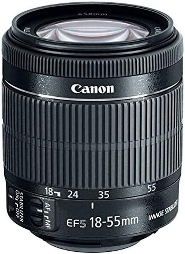 Canon EF-S 18-55mm f/3.5-5.6 is STM SLR Objectif Standard Black - Lentilles et filtres d'appareil Photo (SLR, 13/11, Objectif Standard, 0,25 m, Canon EF-S, 3,5-5,6)
