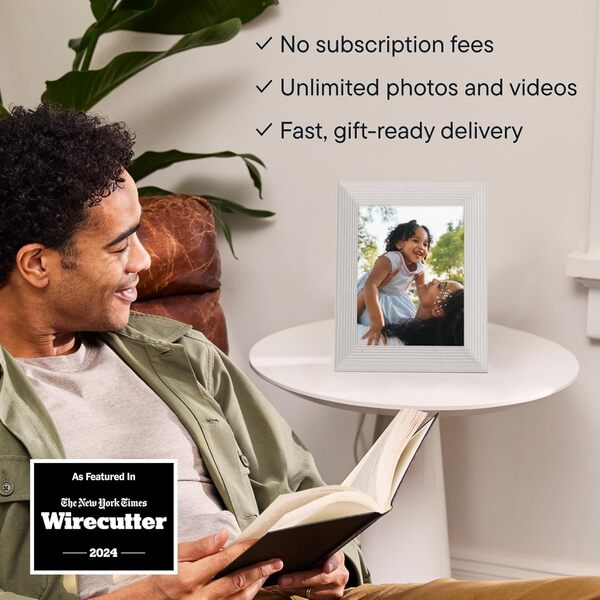 Aura Cadre Photo numérique Mason Wi-FI - 9 Pouces | Le Meilleur Cadre numérique à Offrir | Envoyez Vos Photos Depuis Votre téléphone | Installation Rapide et Facile grâce à l’Application