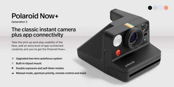 Polaroid - Now+ Génération 3 - Appareil Photo instantané connecté Bluetooth - Noir (9160)