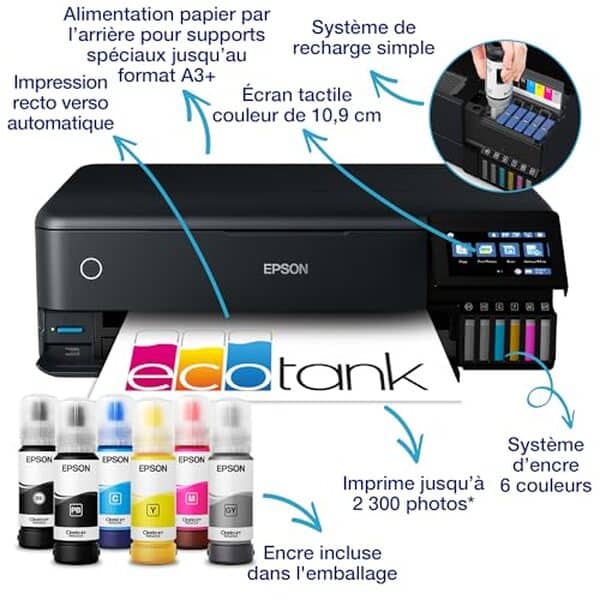 Découvrez notre test de l'imprimante EcoTank ET-8550 A3+ : performance, qualité d'impression et économie d'encre au rendez-vous. Parfait pour les passionnés de photo et les professionnels.