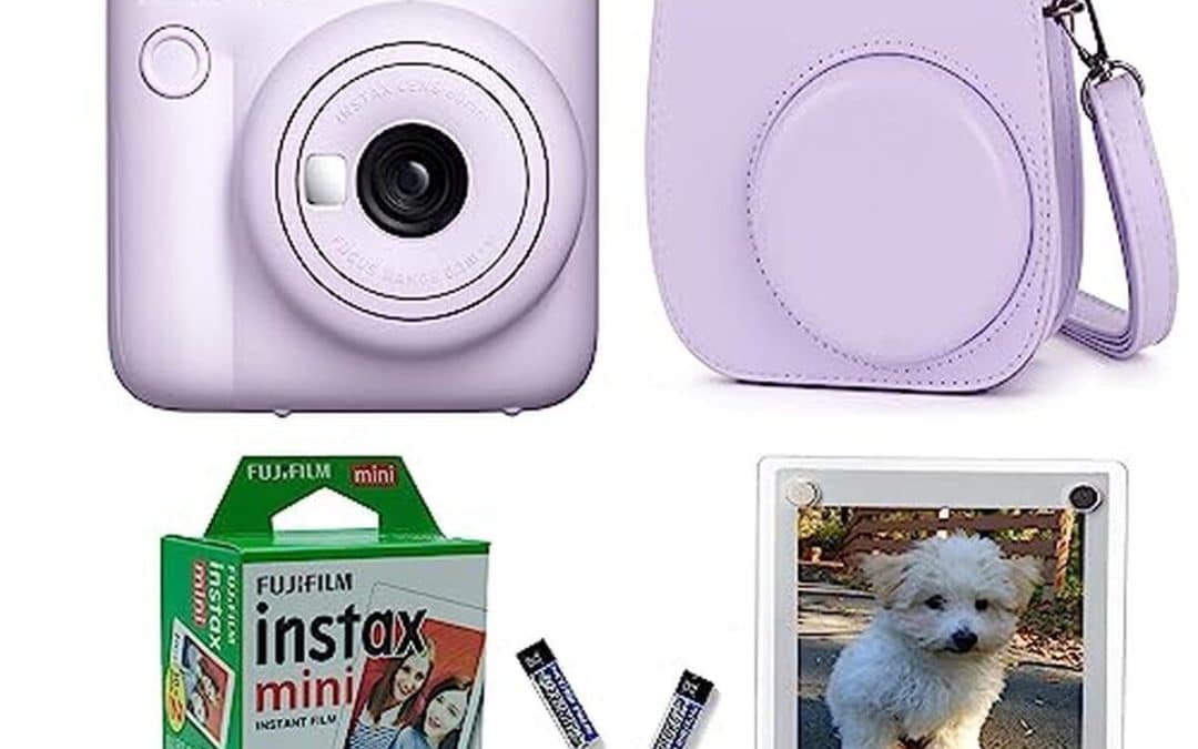 Test : fujifilm Instax Mini 12 lilas avec accessoires