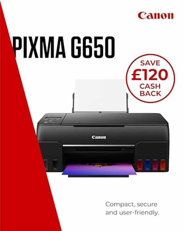 Découvrez notre avis sur l'imprimante couleur Canon PIXMA G650 : polyvalence, efficacité énergétique et qualité d'impression exceptionnelle garantis