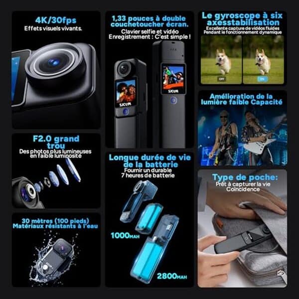 Découvrez notre test détaillé de la caméra vlog SJCAM C300 4K : autonomie exceptionnelle de 460 min, double écran et performances vidéo haute résolution pour créateurs de contenu. 