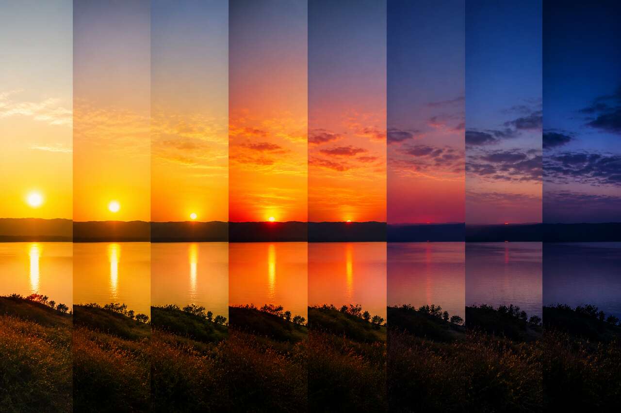 Les phases du coucher de soleil: de la golden hour aux cr&eacute;puscules