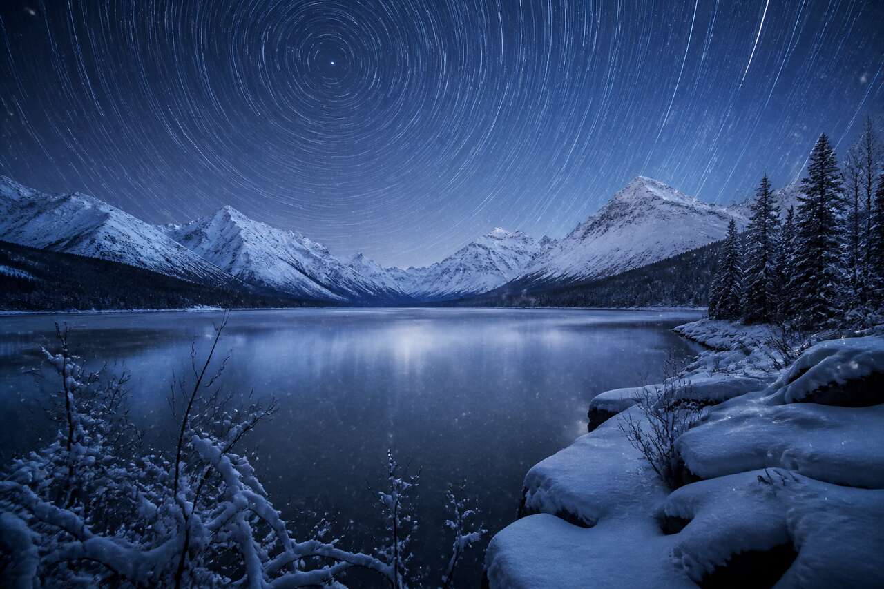 Photographier la neige de nuit: poses longues et r&egrave;gle des 500