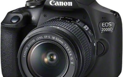 Test : appareil photo Canon EOS 2000d avec objectif EF-S et double batterie